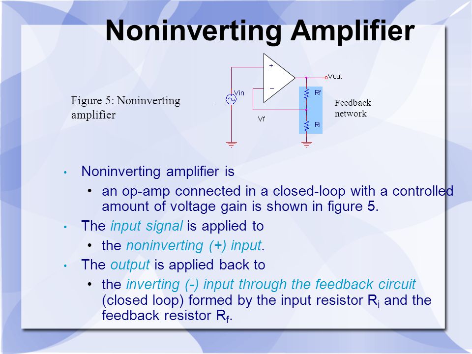 non investing op amp feedback resistor
